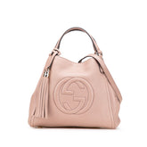 グッチ ソーホー インターロッキングG ハンドバッグ ショルダーバッグ2WAY 336751 ピンク ベージュ レザー レディース GUCCI 【中古】